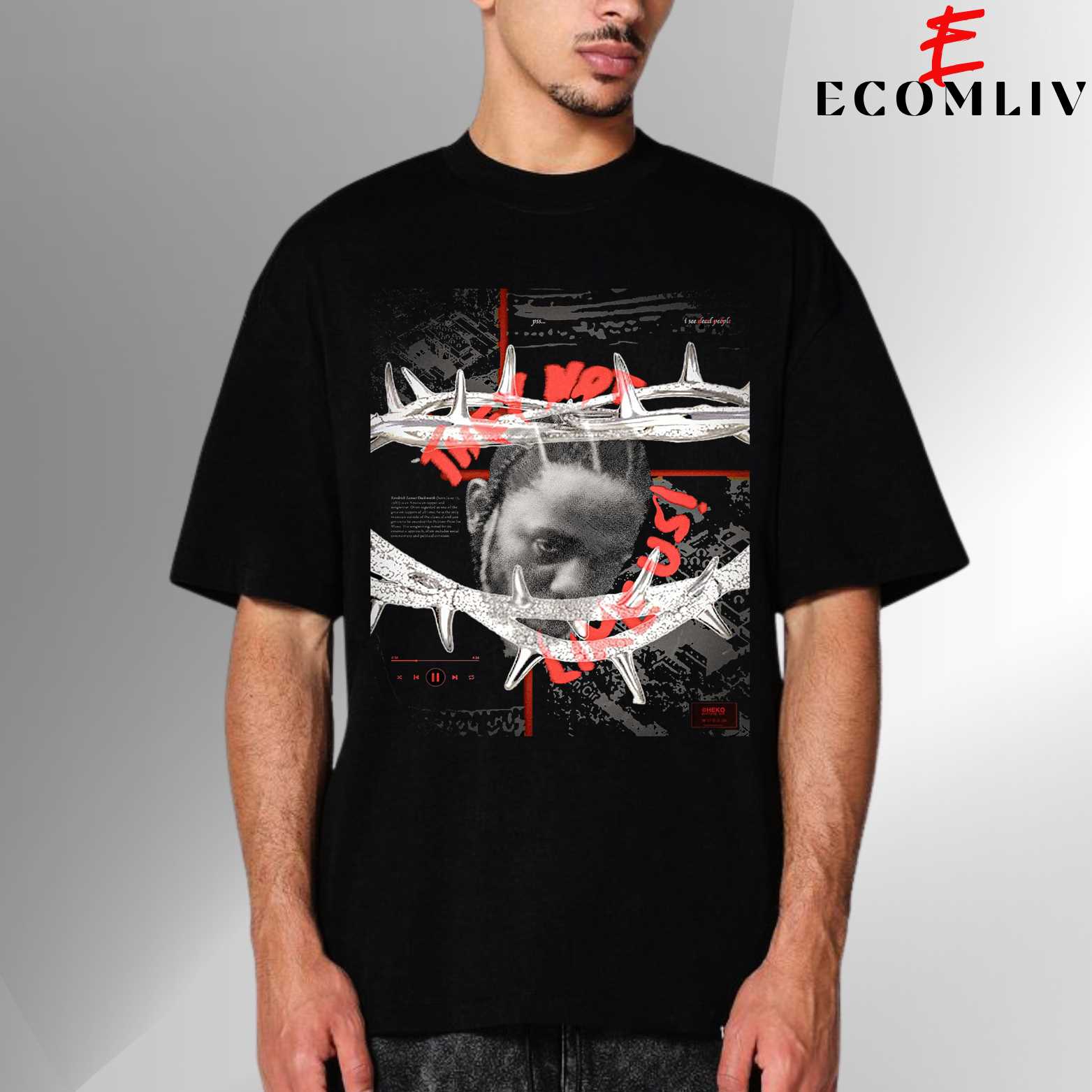Kendrick Music Fan Tee, Vintage Tour Graphic Unisex T-Shirt